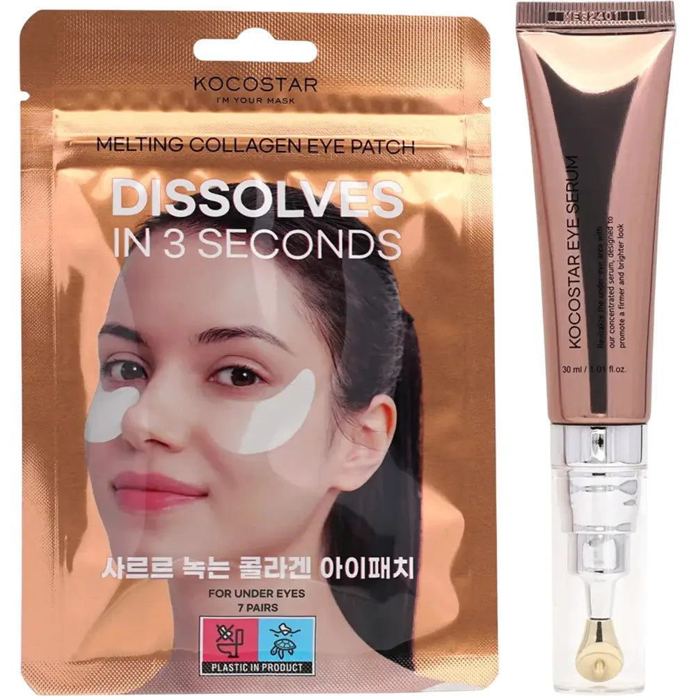 KOCOSTAR Under Eye Ultimate Care Solution - Set mit hydrolysiertem Kollagen und Adenosin zur Feuchtigkeitspflege der Augenpartie - 30 ml
