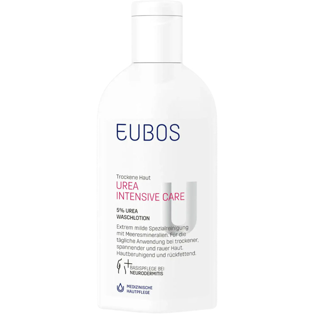EUBOS Urea Intensivpflege 5% Urea Wasch-Lotion - Duschgel formuliert mit 5% Urea und Glycerin, das zur Aufrechterhaltung eines optimalen Feuchtigkeitsniveaus beiträgt - 200 ml