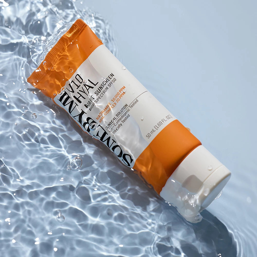SOME BY MI V10 Hyal Airfit Sonnencreme SPF50 - Gesichtscreme mit Niacinamid und Hyaluronkomplex, schützt die Haut vor UVA- und UVB-Strahlen und erhält die Feuchtigkeit – 50 ml