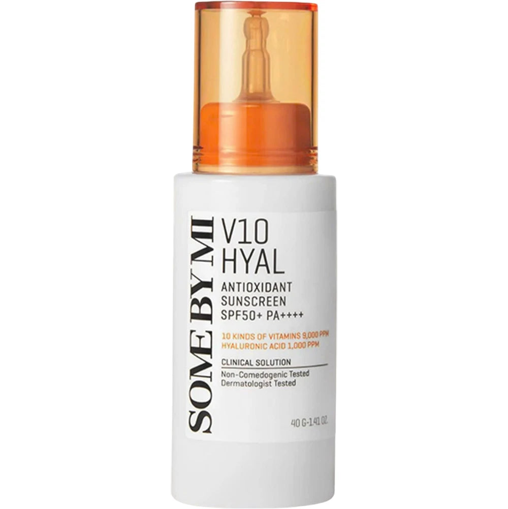 SOME BY MI V10 Hyal Antioxidans Sonnenschutz SPF 50+ PA++++ - Gesichtscreme mit Hyaluronsäure und Niacinamid, die zum Schutz der Haut vor UVA- und UVB-Strahlen und zur Erhaltung der Feuchtigkeit beiträgt - 40 ml