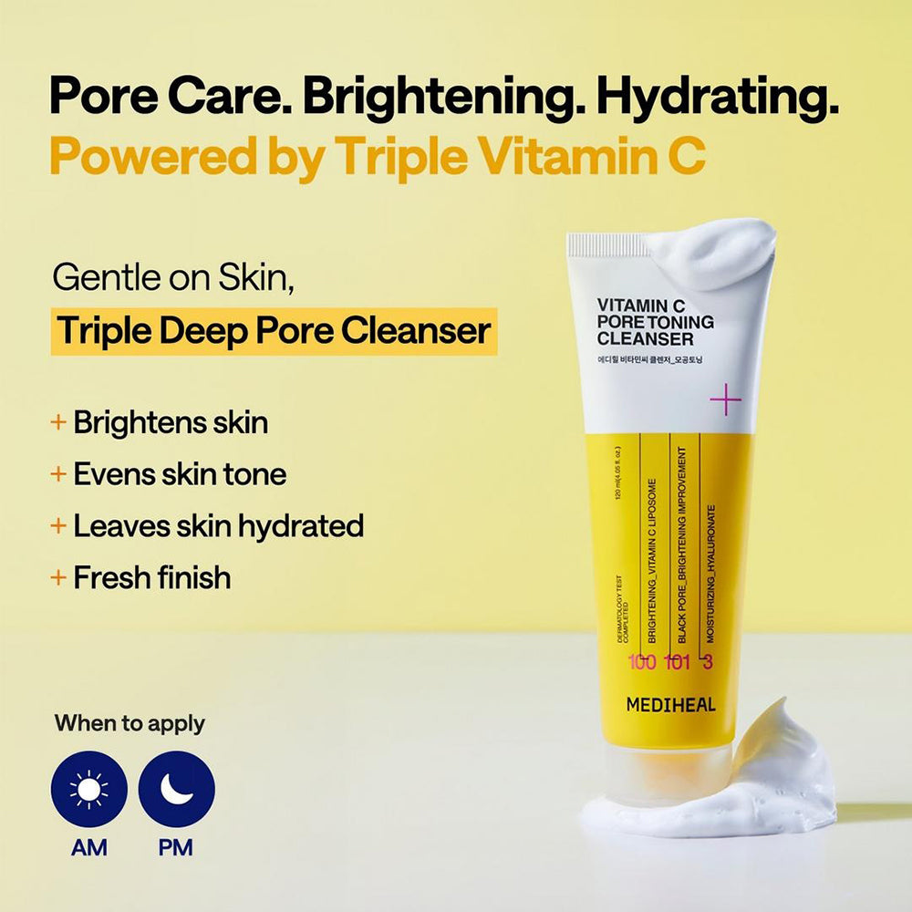 MEDIHEAL Vitamin C Cleanser Pore Toning - spuma de curatare - 120 ml