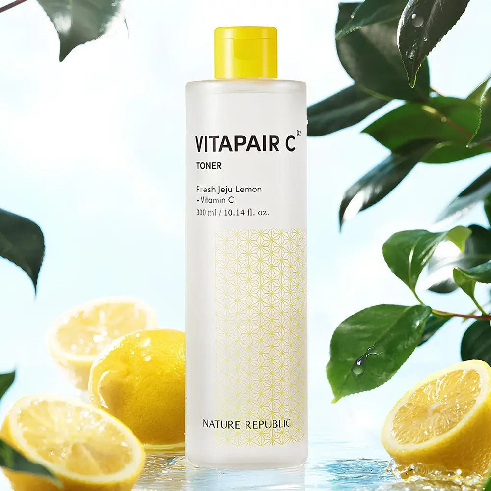 NATURE REPUBLIC Vitapair C Toner - toner de fata formulat cu vitamina C si niacinamida, care contribuie la iluminarea tenului si la rafinarea texturii pielii - 300 ml