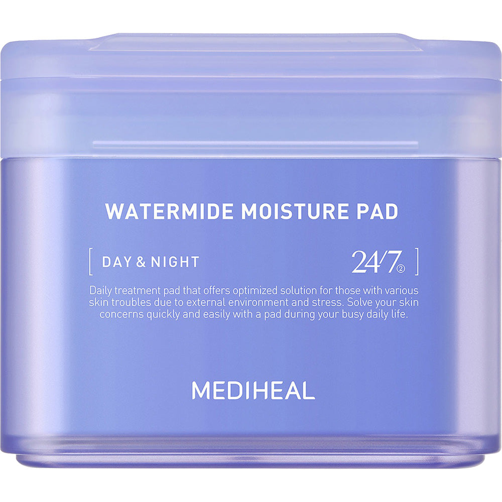 MEDIHEAL Watermide Moisture Pad - toner de fata dischete formulat cu acid hialuronic si squalane, care contribuie la hidratarea pielii si la revigorarea tenului cu aspect obosit- 100 buc
