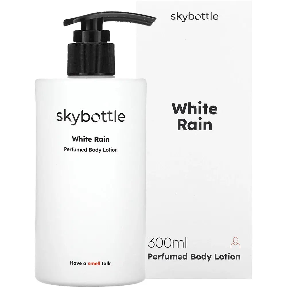 SKYBOTTLE White Rain Parfümierte Körperlotion - Körperlotion mit Bergamotte und Tuberose, die zur Hautfeuchtigkeit und zur Erhaltung der natürlichen Feuchtigkeitsbarriere beiträgt - 300 ml