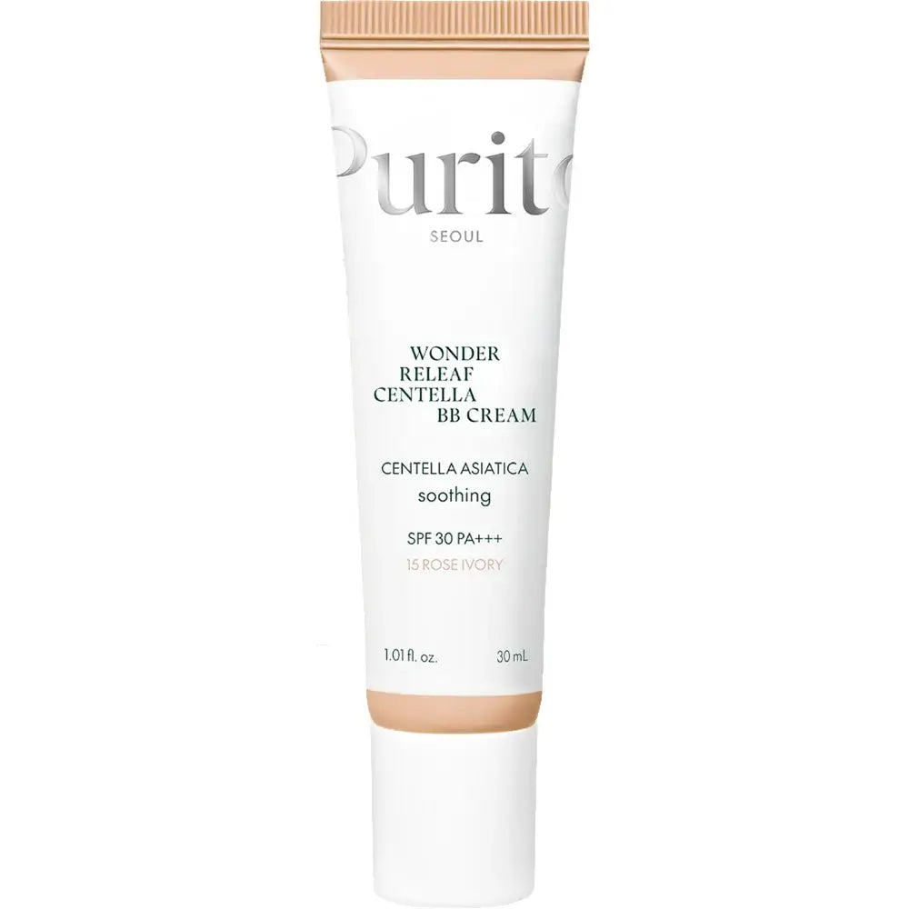 PURITO Wonder Releaf Centella BB Cream - getönte Gesichtscreme mit Centella Asiatica und Niacinamid, die zur Egalisierung des Teints und zur Aufrechterhaltung des Hautkomforts beiträgt - 30 ml - 15 Rose Ivory
