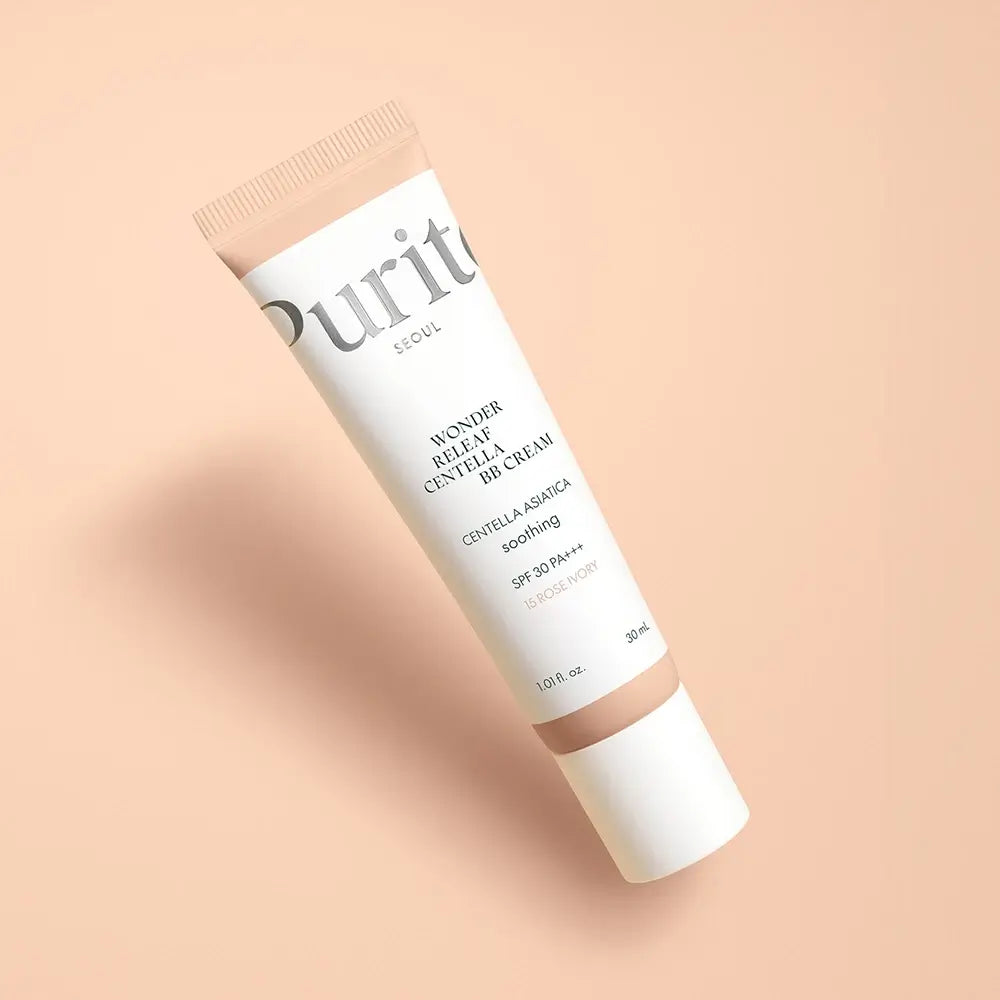 PURITO Wonder Releaf Centella BB Cream - getönte Gesichtscreme mit Centella Asiatica und Niacinamid, die zur Egalisierung des Teints und zur Aufrechterhaltung des Hautkomforts beiträgt - 30 ml - 15 Rose Ivory