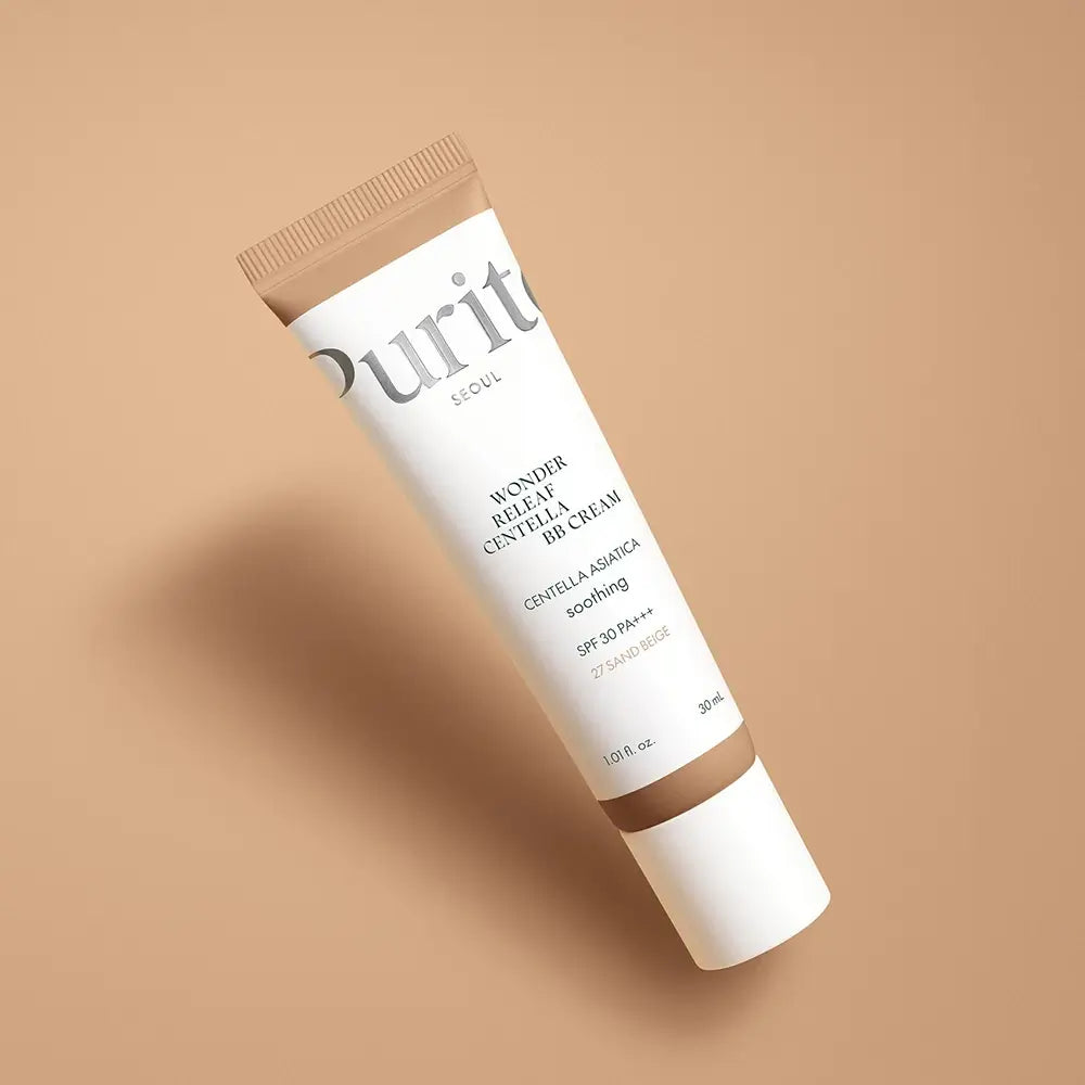 PURITO Wonder Releaf Centella BB Cream - getönte Gesichtscreme mit Centella Asiatica und Niacinamid, die zur Vereinheitlichung des Hauttons und zur Aufrechterhaltung des Hautkomforts während des ganzen Tages beiträgt - 30 ml - 27 Sand Beige