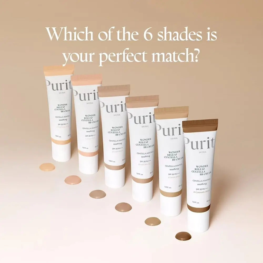 PURITO Wonder Releaf Centella BB Cream - getönte Gesichtscreme mit Centella Asiatica und Niacinamid, die zur Vereinheitlichung des Hauttons und zur Aufrechterhaltung des Hautkomforts während des ganzen Tages beiträgt - 30 ml - 27 Sand Beige