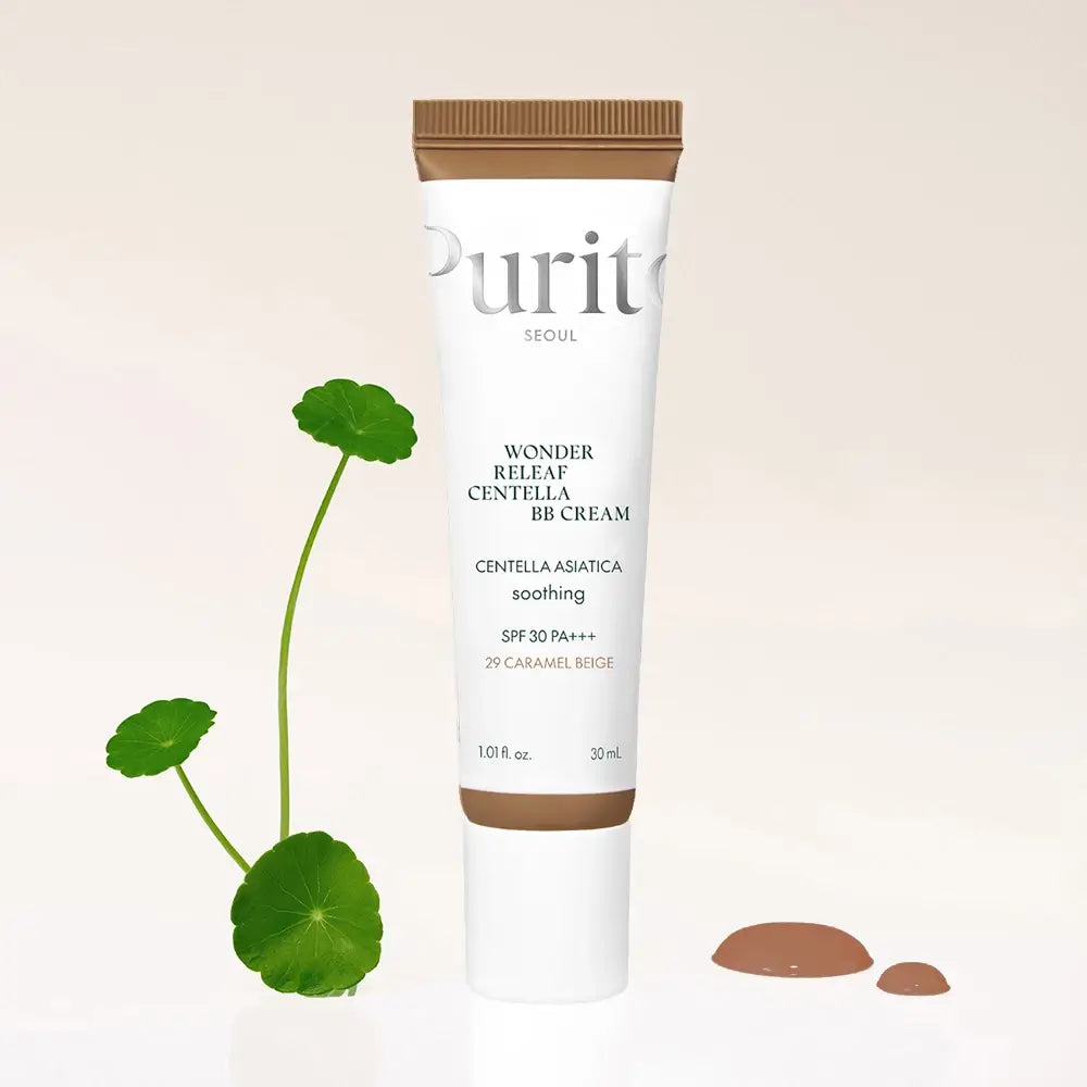 PURITO Wonder Releaf Centella BB Cream - getönte Gesichtscreme mit Centella Asiatica und Panthenol, die zur Beruhigung der Haut und zur Vereinheitlichung des Teints beiträgt - 30 ml - 29 Caramel Beige