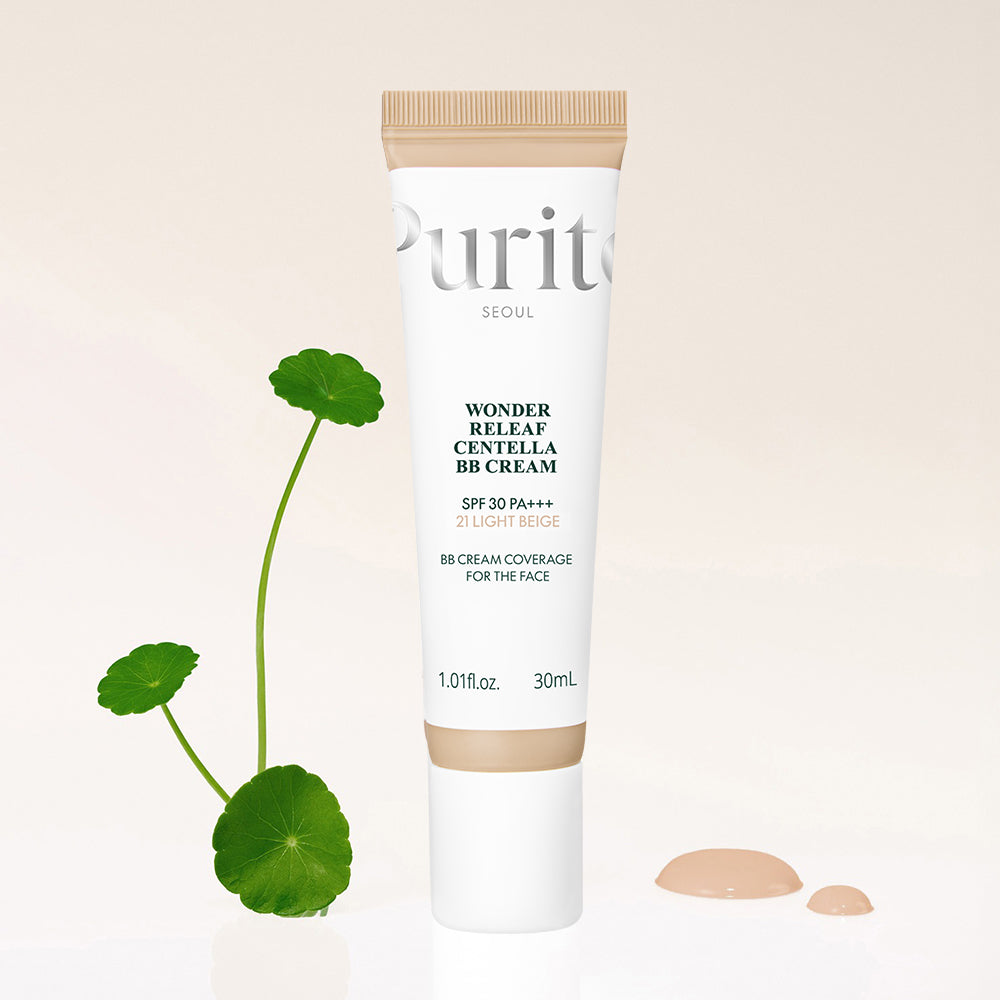 PURITO Wonder Releaf Centella BB Cream - getönte Gesichtscreme mit Centella Asiatica und Niacinamid, die hilft, den Hautton auszugleichen und den Hautkomfort zu erhalten - 30 ml - 21 Light Beige