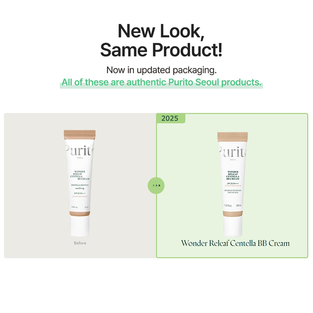 PURITO Wonder Releaf Centella BB Cream - getönte Gesichtscreme mit Centella Asiatica und Niacinamid, die hilft, den Hautton auszugleichen und den Hautkomfort zu erhalten - 30 ml - 23 Natural Beige