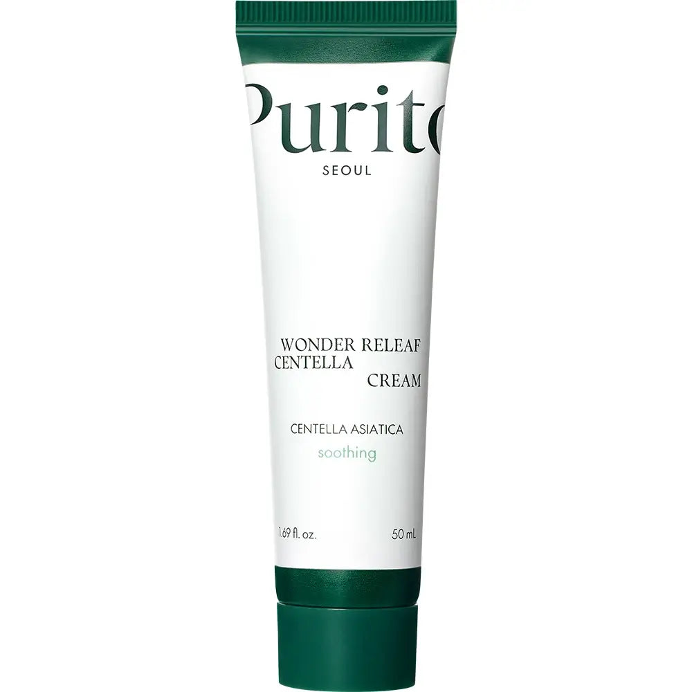 PURITO Wonder Releaf Centella Cream - Gesichtscreme formuliert mit koreanischer Centella Asiatica und Ceramid NP, die hilft, Rötungen und Reizungen zu beruhigen und die Feuchtigkeitsbarriere aufrechtzuerhalten - 50 ml