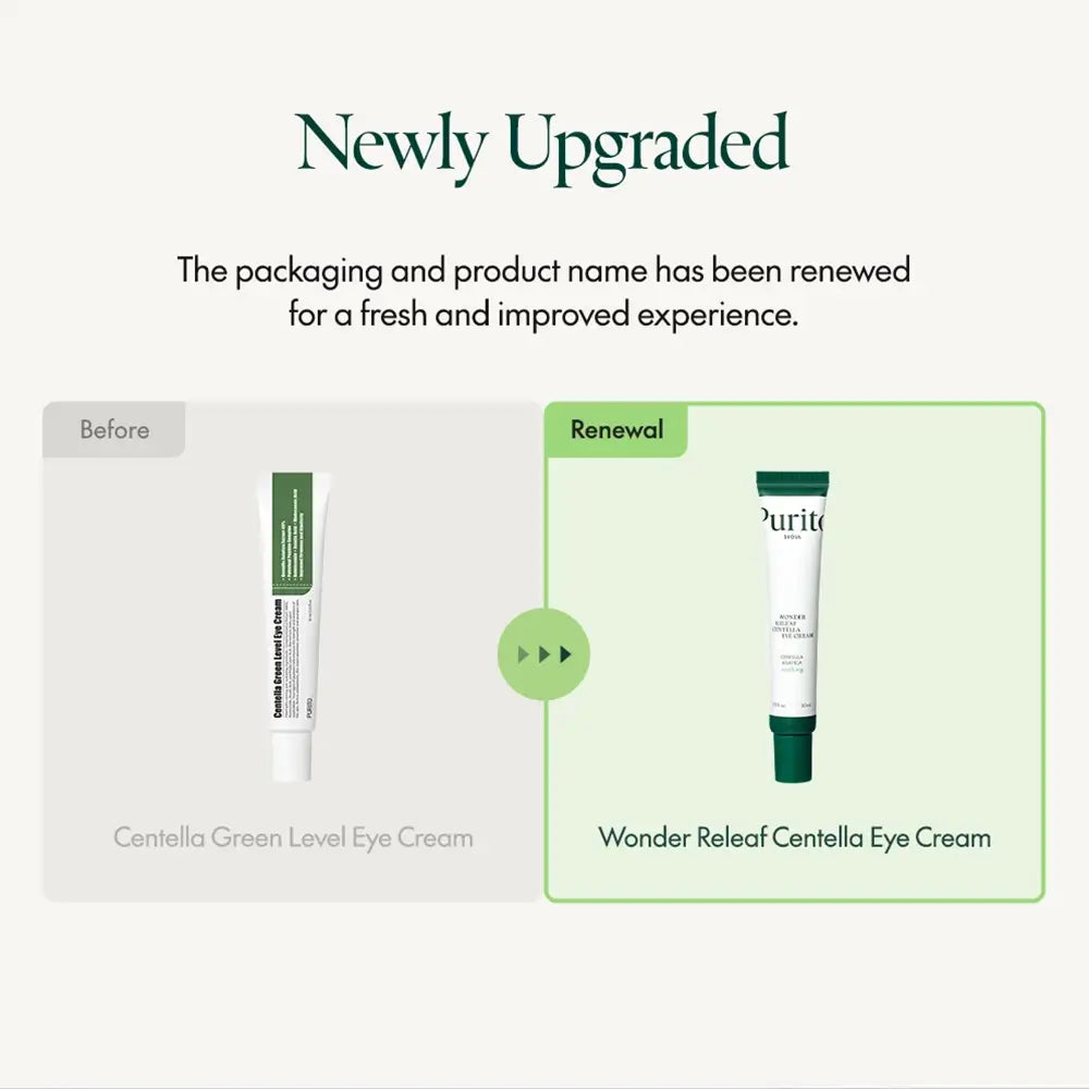 PURITO Wonder Releaf Centella Augencreme - Augencreme mit Centella Asiatica und Natriumhyaluronat zur Beruhigung der Haut und zur Aufrechterhaltung der Feuchtigkeit - 30 ml