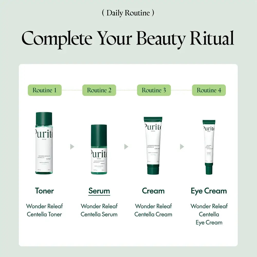 PURITO Wonder Releaf Centella Serum - Serum für das Gesicht mit Centella Asiatica und Allantoin, das zur Beruhigung der Haut und zur Aufrechterhaltung des Hautkomforts beiträgt - 60 ml