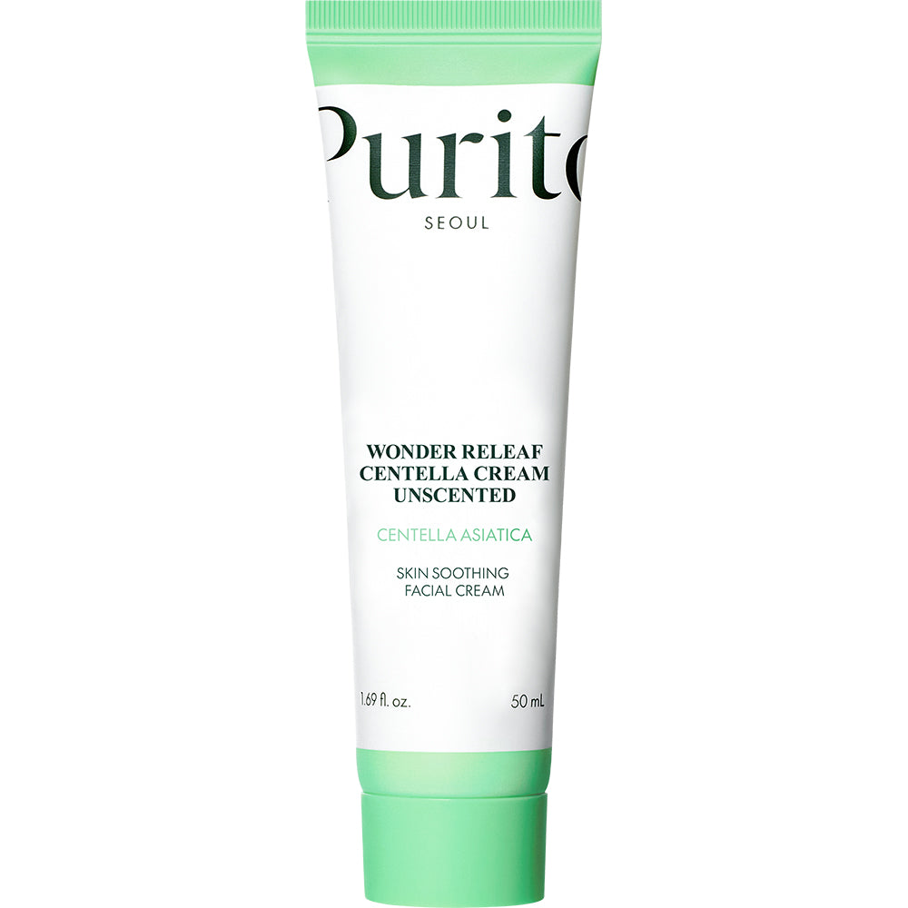 PURITO Wonder Releaf Centella Unscented Cream - Gesichtspflegecreme mit Centella Asiatica und Ceramid NP, die hilft, Reizungen zu beruhigen, die Haut mit Feuchtigkeit zu versorgen und die natürliche Hautbarriere aufrechtzuerhalten - 50 ml