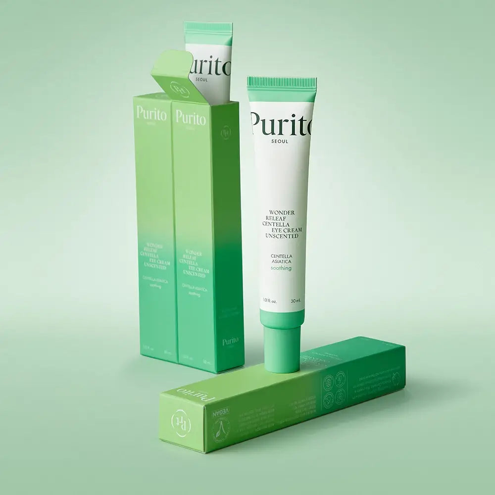 PURITO Wonder Releaf Centella Unscented Augencreme - Augencreme formuliert mit Centella Asiatica Extrakt und Hyaluronsäure, die zur Hautfeuchtigkeit und zum Hautkomfort beitragen - 30 ml