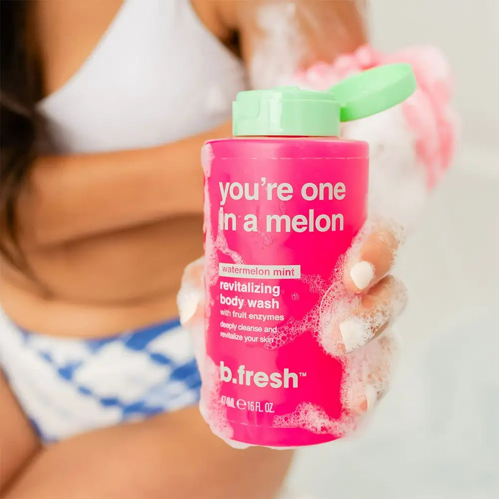 B.fresh Du Duschgel Melone - Sanftes Peeling & Natürliche Inhaltsstoffe, 473 ml