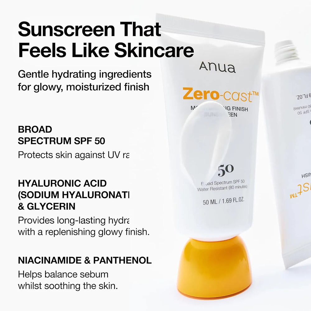 Zero-Cast Feuchtigkeitsspendende Sonnencreme SPF 50 PA++++ Gesichtscreme 50 ml