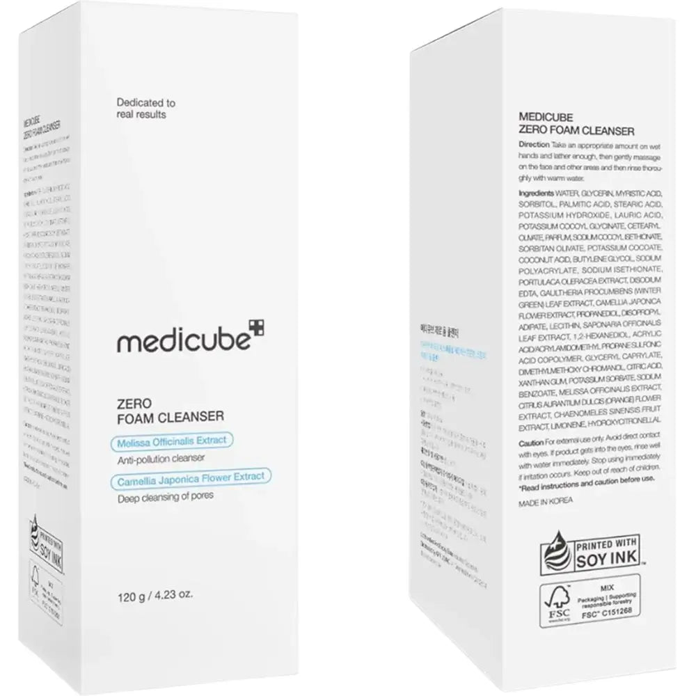MEDICUBE Zero - Reinigungsschaum mit Gaultheria-Blattextrakt und Kamelienextrakt zur tiefen Reinigung von Porenverunreinigungen und sanfter Reinigung ohne Hautreizung - 120 g