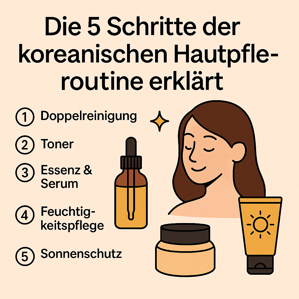 Die 5 Schritte der koreanischen Hautpflegeroutine erklärt