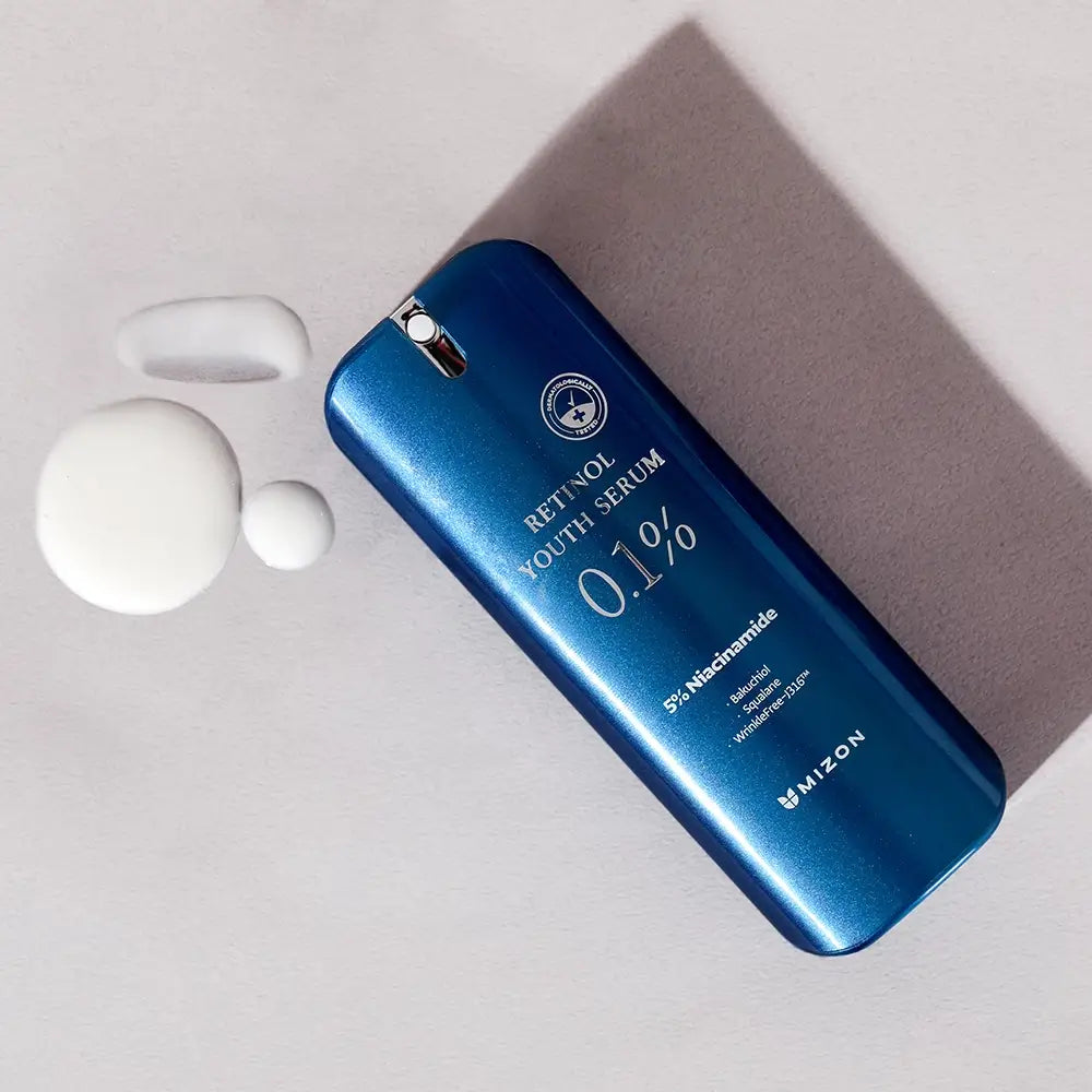 MIZON 0,1% Retinol Jugendserum - Gesichtsserum mit Retinol und Niacinamid zur Glättung der Hauttextur und Reduzierung der Porengröße - 28 g