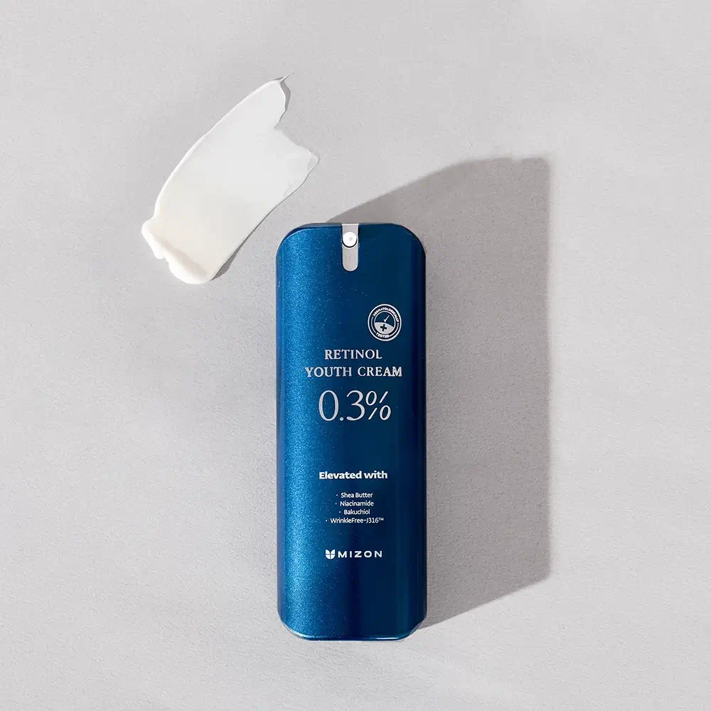 MIZON 0,3% Retinol Jugendcreme - Gesichtscreme mit Retinol und Niacinamid zur Reduzierung von Falten und feinen Linien für einen strahlenderen Teint - 26 g