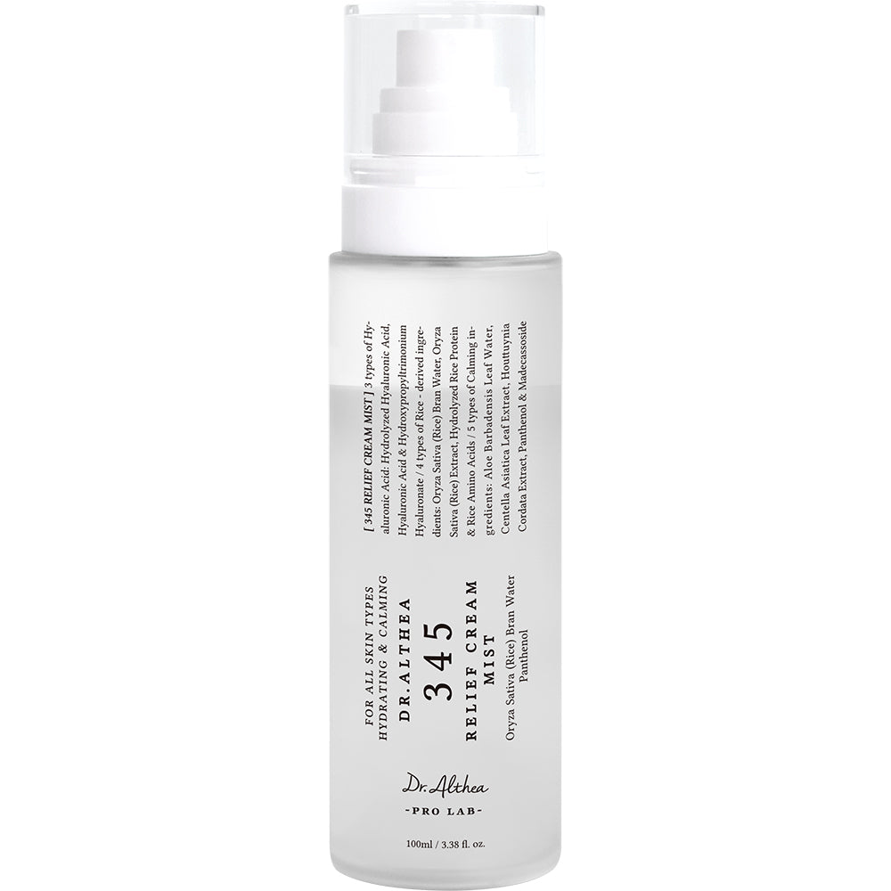 Dr. Althea 345 Relief Cream Mist - Gesichtsspray formuliert mit Panthenol und Hyaluronsäure, das zur Hydratisierung und zum Komfort der Haut beiträgt - 100 ml