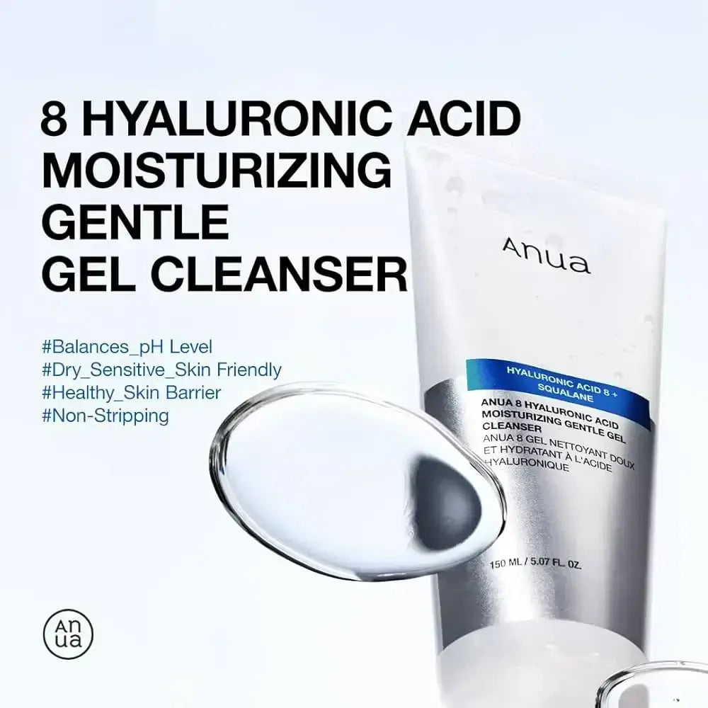 ANUA 8 Hyaluronsäure Reinigungsgel - Sanfte Reinigung und intensive Feuchtigkeit, 150 ml