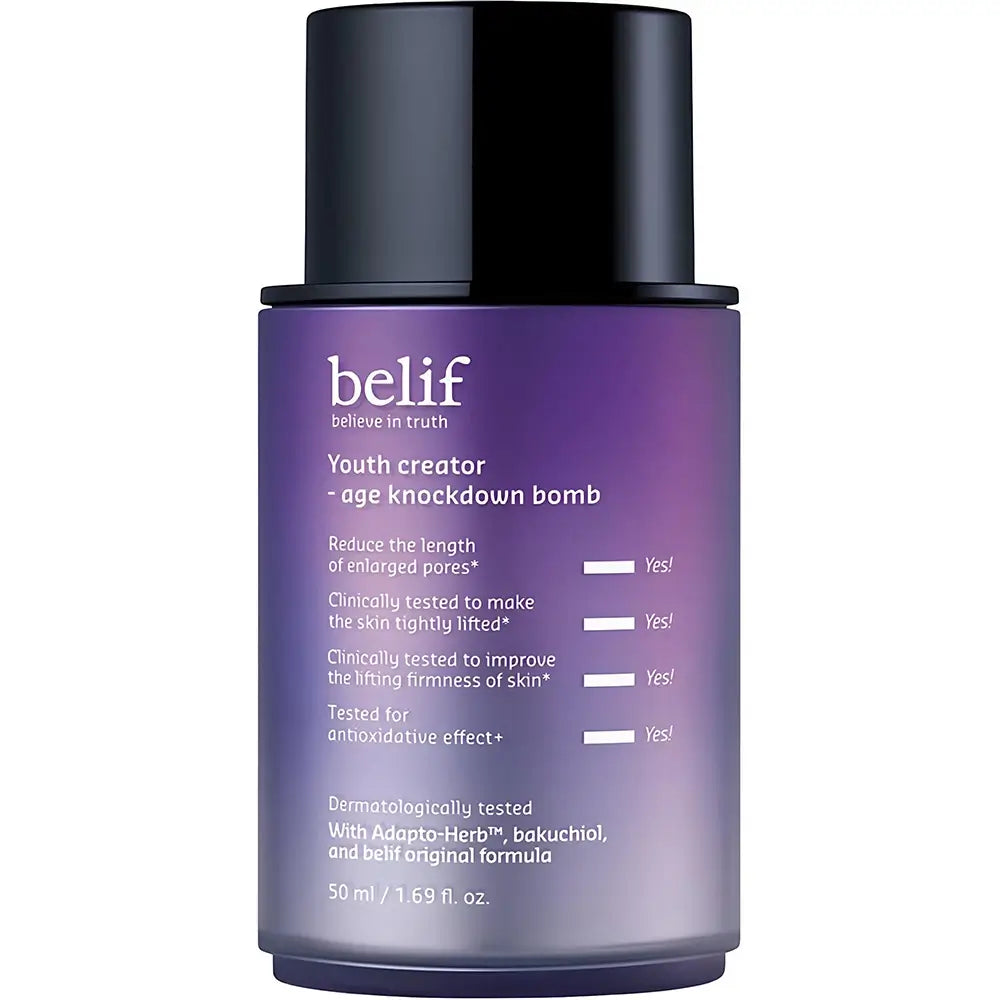 BELIF Age Knockdown Bomb - Gesichts-Gel-Serum mit Bakuchiol und Niacinamid zur Verbesserung der Hautfestigkeit und sichtbaren Reduzierung erweiterter Poren - 50 ml