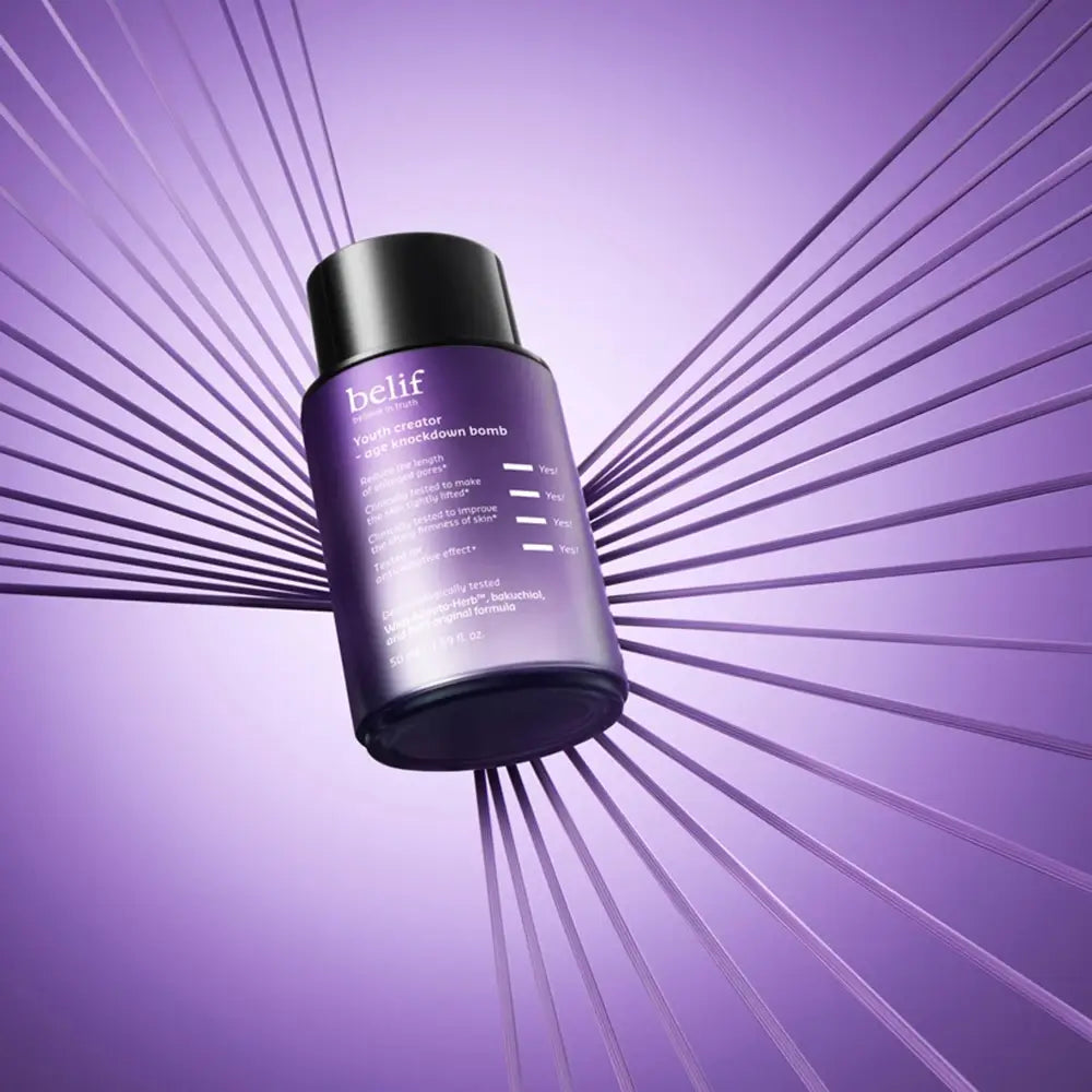 BELIF Age Knockdown Bomb - Gesichts-Gel-Serum mit Bakuchiol und Niacinamid zur Verbesserung der Hautfestigkeit und sichtbaren Reduzierung erweiterter Poren - 50 ml