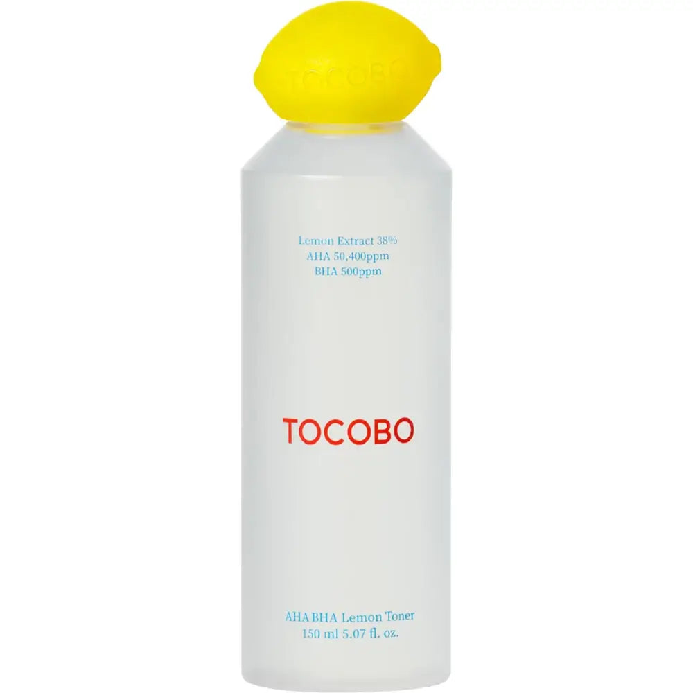 TOCOBO AHA BHA Zitrone - Gesichtswasser mit AHA Alpha-Hydroxysäure und BHA Beta-Hydroxysäure, das zur sanften Peeling abgestorbener Hautzellen, zur Entfernung von Unreinheiten und zur Verbesserung der Hautstruktur beiträgt - 150 ml