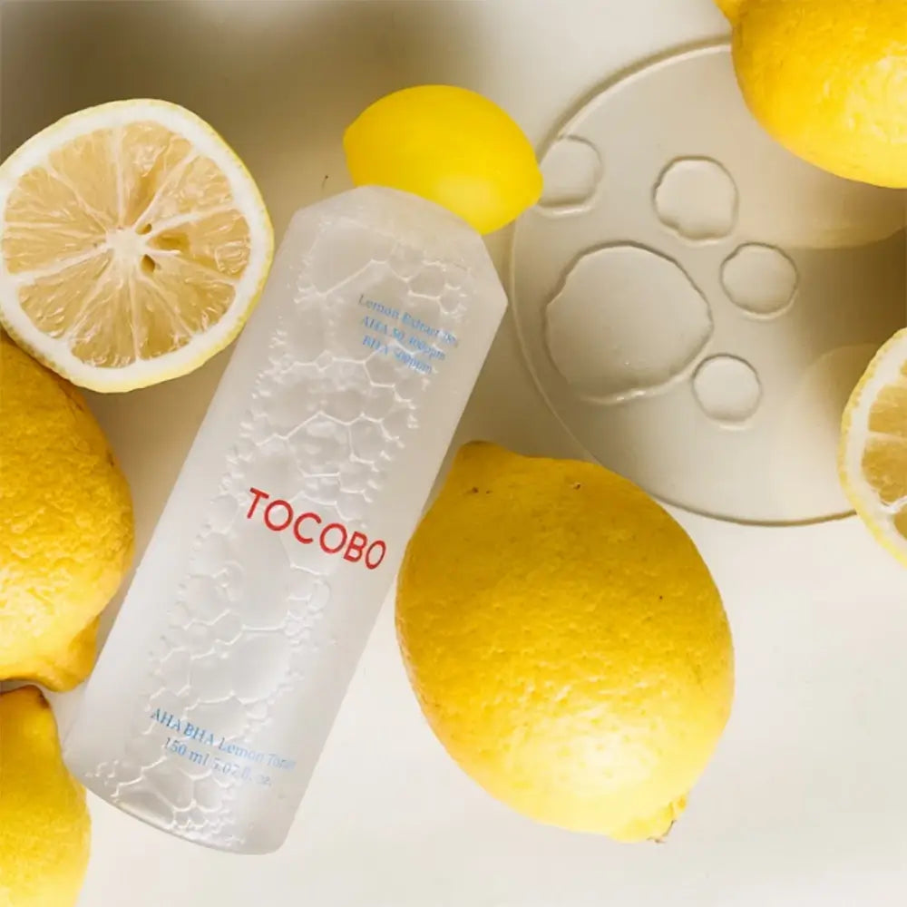 TOCOBO AHA BHA Zitrone - Gesichtswasser mit AHA Alpha-Hydroxysäure und BHA Beta-Hydroxysäure, das zur sanften Peeling abgestorbener Hautzellen, zur Entfernung von Unreinheiten und zur Verbesserung der Hautstruktur beiträgt - 150 ml