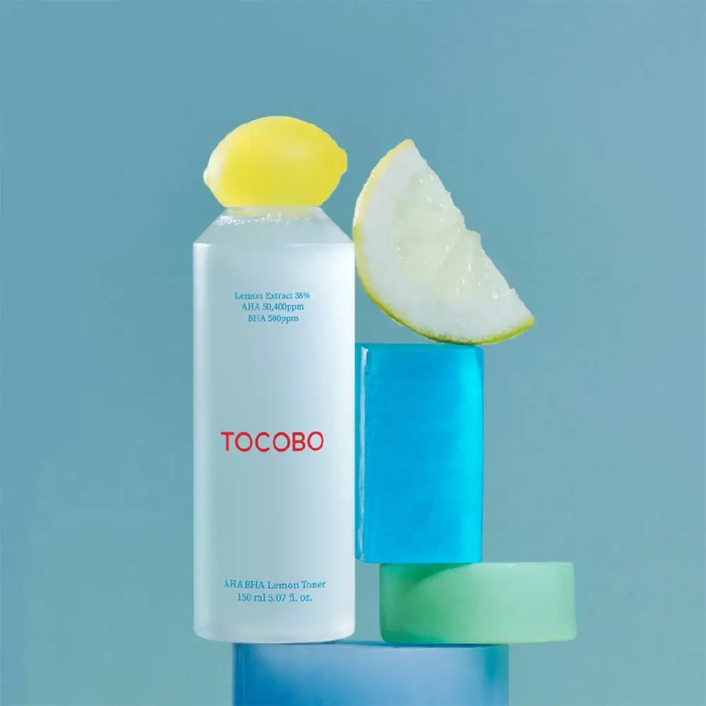 TOCOBO AHA BHA Zitrone - Gesichtswasser mit AHA Alpha-Hydroxysäure und BHA Beta-Hydroxysäure, das zur sanften Peeling abgestorbener Hautzellen, zur Entfernung von Unreinheiten und zur Verbesserung der Hautstruktur beiträgt - 150 ml