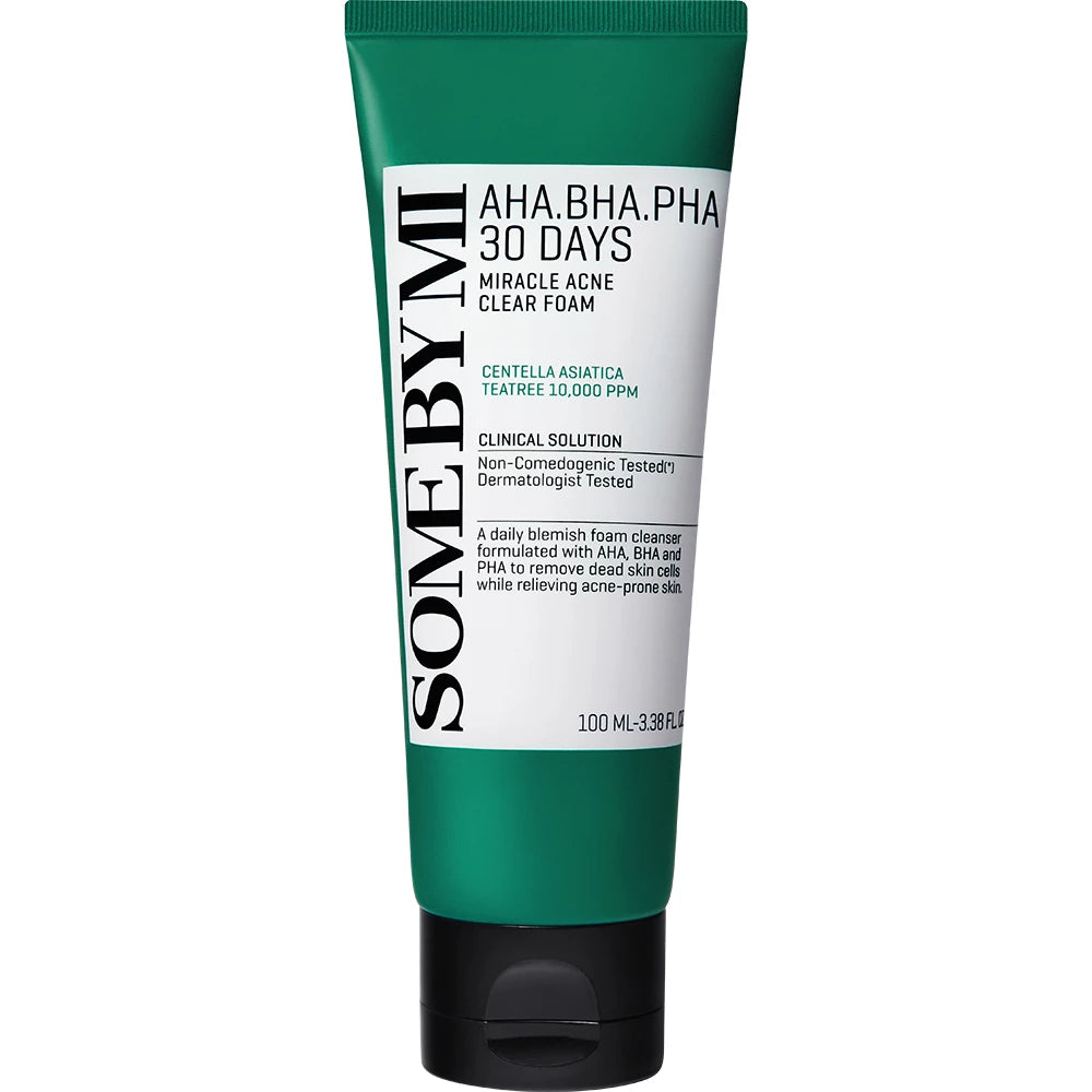 SOME BY MI Aha-Bha-Pha 30 Tage Wundermittel Akne-Reinigungschaum - Reinigungsschaum mit AHA und BHA zur sanften Peeling und Tiefenreinigung der Poren für zu Akne neigende Haut - 100 ml