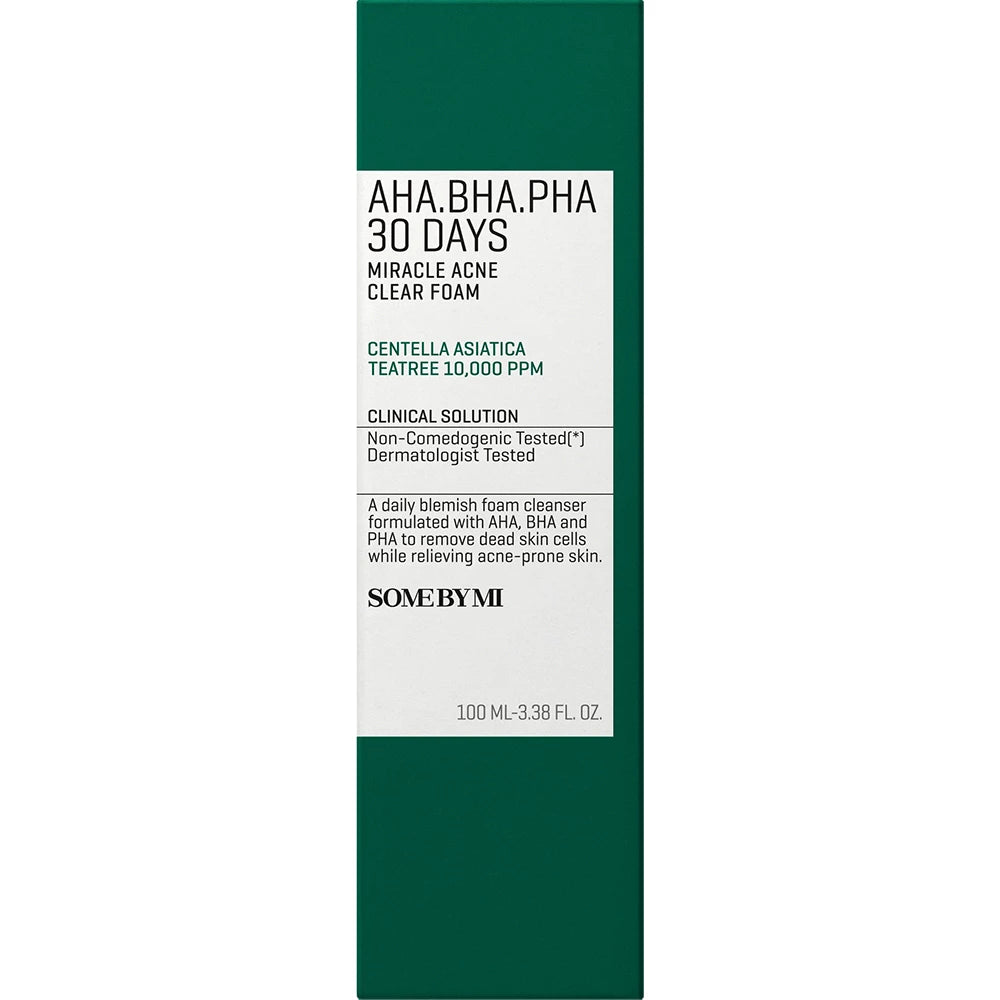 SOME BY MI Aha-Bha-Pha 30 Tage Wundermittel Akne-Reinigungschaum - Reinigungsschaum mit AHA und BHA zur sanften Peeling und Tiefenreinigung der Poren für zu Akne neigende Haut - 100 ml