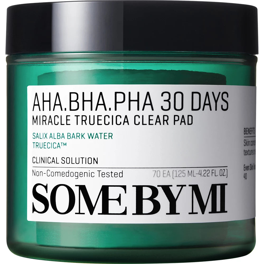 SOME BY MI Aha-Bha-Pha 30 Tage Wunderklares Pad - Peeling-Pads mit AHA und BHA, die zur sanften Exfoliation und Porenreinigung beitragen - 70 Stk