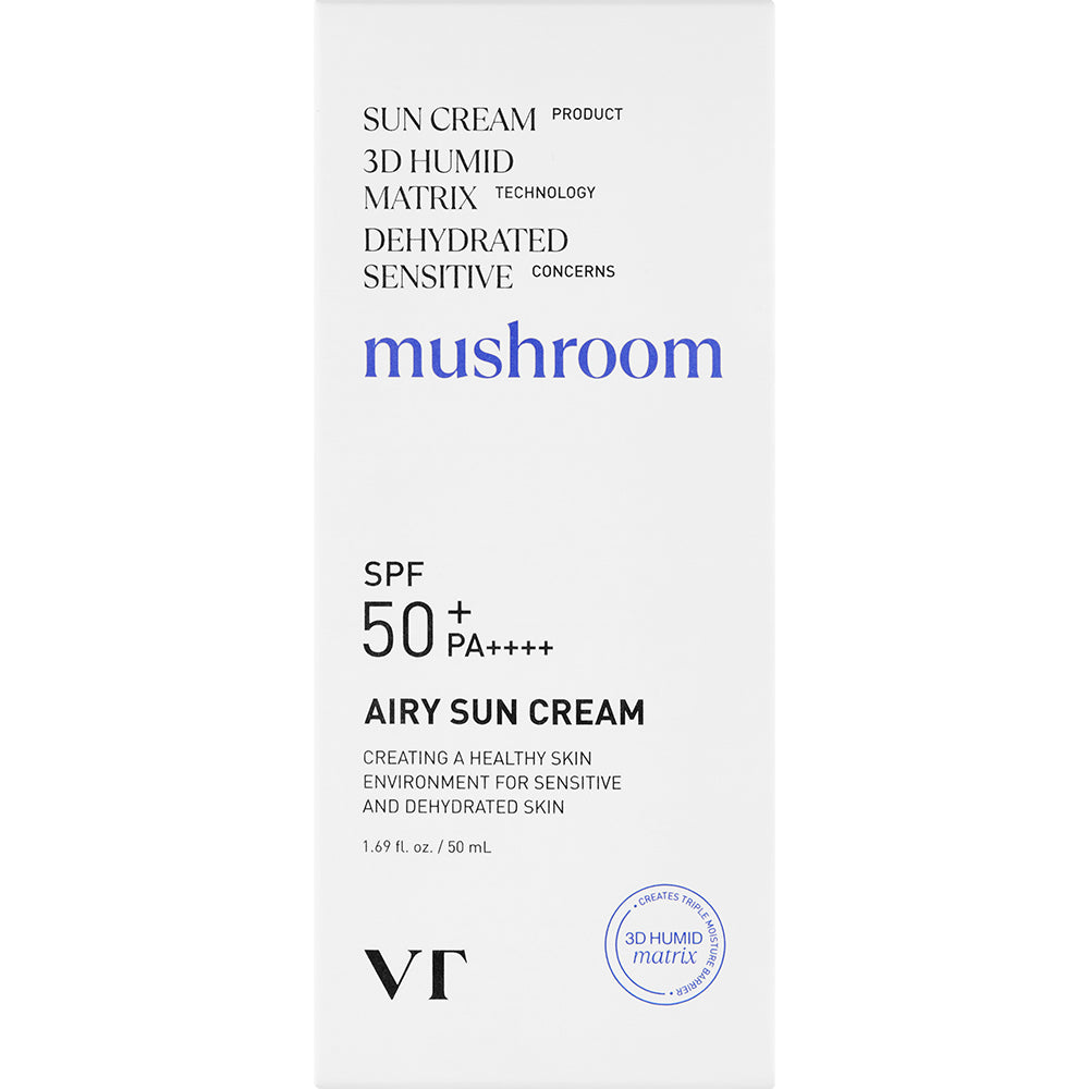 VT COSMETICS Airy Sun Cream Pilz Gesichtscreme - Schutz und Feuchtigkeitspflege, 50 ml