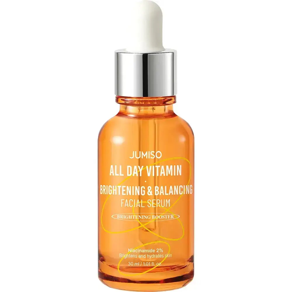 JUMISO All Day Vitamin Brightening and Balancing Serum - Serum für das Gesicht mit Niacinamid und stabilisiertem Vitamin C (3-O-Ethyl Ascorbic Acid) für Hautaufhellung und gleichmäßigen Teint - 30 ml