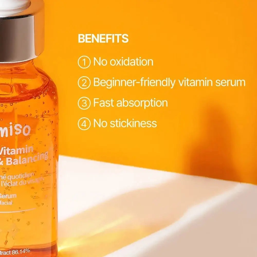 JUMISO All Day Vitamin Brightening and Balancing Serum - Gesichtsserum mit Vitamin C und Niacinamid, das dazu beiträgt, das Erscheinungsbild von fahler Haut zu reduzieren und den Teint auszugleichen - 50 ml