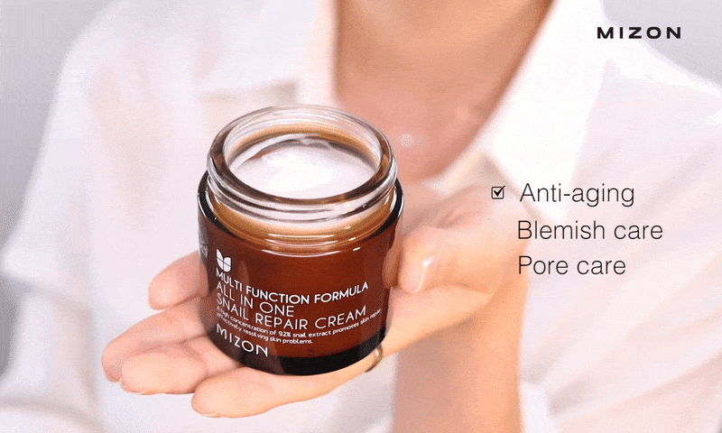 MIZON All In One Snail Repair Cream - Gesichtscreme mit Schneckensekretion und Centella Asiatica zur Feuchtigkeitspflege und Hautberuhigung - 75 ml