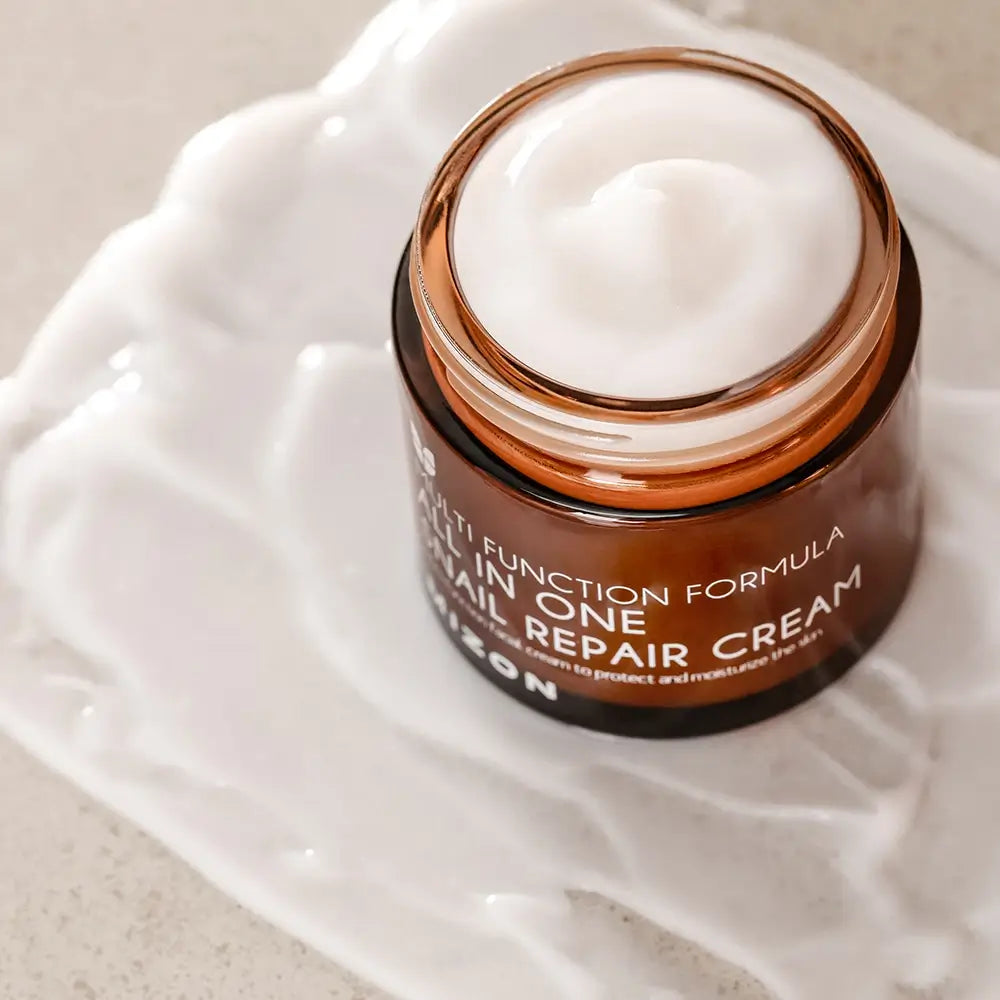 MIZON All In One Schnecken-Reparaturcreme - Gesichtscreme mit Schneckensekretfiltrat und Hyaluronsäure zur Hautfeuchtigkeit und Hautkomfort - 120 ml