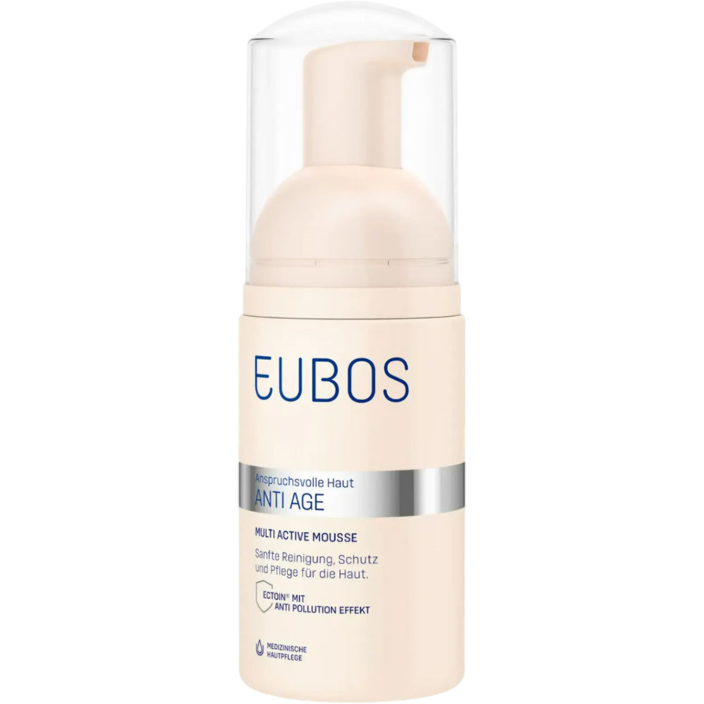 EUBOS Anti Age Multi Active Mousse - Reinigungsschaum mit Ectoin und Aloe Vera, der zur Hautreinigung beiträgt und den Hautkomfort bewahrt - 100 ml