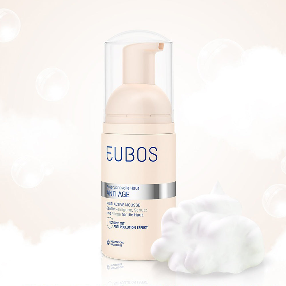 EUBOS Anti Age Multi Active Mousse - Reinigungsschaum mit Ectoin und Aloe Vera, der zur Hautreinigung beiträgt und den Hautkomfort bewahrt - 100 ml