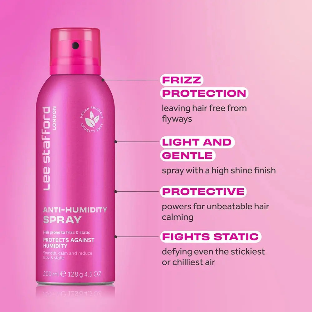 LEE STAFFORD Anti-Humidity Spray - Spray mit Anti-Frizz-Wirkstoffen und feuchtigkeitsbeständigen Inhaltsstoffen, das zur Verhinderung von statischer Aufladung und zur Glättung des Haares beiträgt - 200 ml