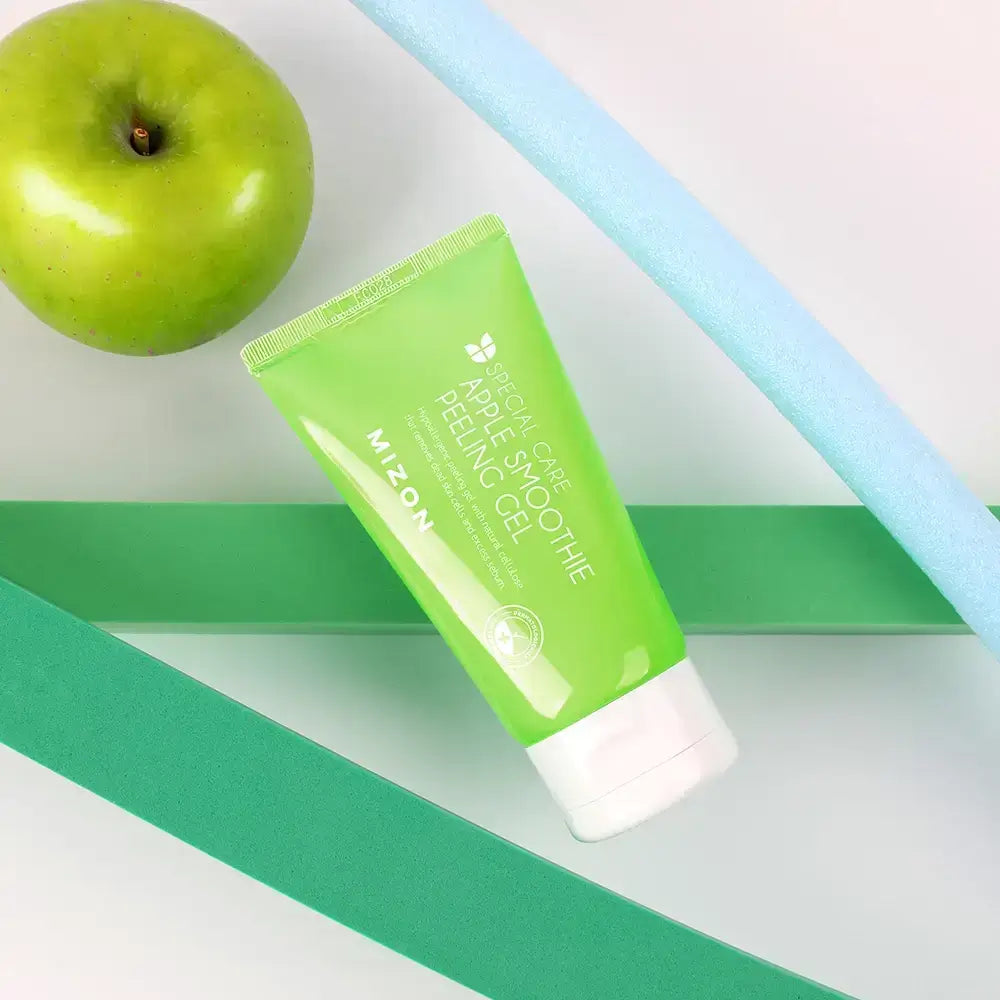 MIZON Apple Smoothie Peeling Gel - Peeling-Gel mit Apfelextrakt und natürlicher Zellulose zur Entfernung abgestorbener Hautzellen und zur Sebumkontrolle - 120 ml
