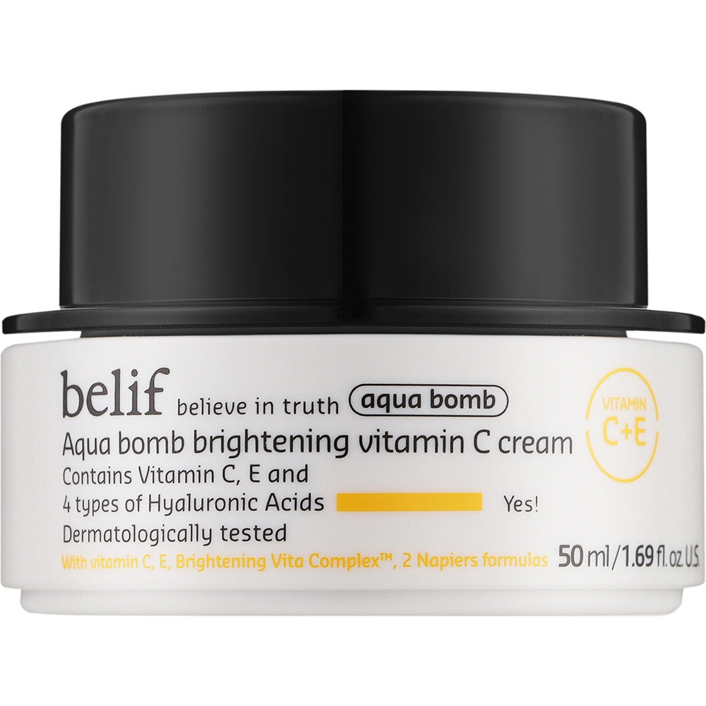 BELIF Aqua Bomb Brightening Vitamin C - Gesichtscreme mit Vitamin C und Hyaluronsäure, die zur Hautfeuchtigkeit beiträgt und die Leuchtkraft verbessert - 50 ml