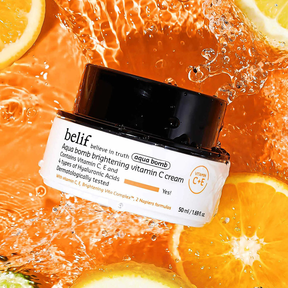 BELIF Aqua Bomb Brightening Vitamin C - Gesichtscreme mit Vitamin C und Hyaluronsäure, die zur Hautfeuchtigkeit beiträgt und die Leuchtkraft verbessert - 50 ml