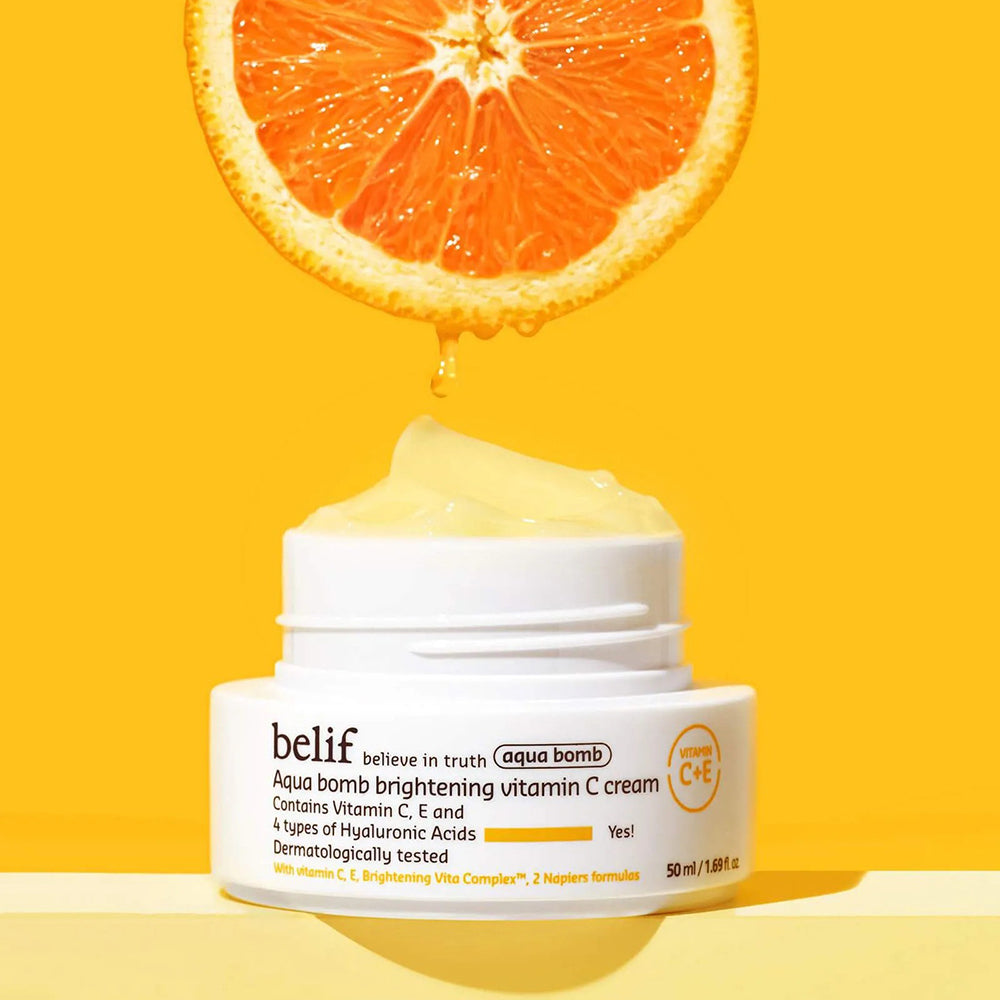 BELIF Aqua Bomb Brightening Vitamin C - Gesichtscreme mit Vitamin C und Hyaluronsäure, die zur Hautfeuchtigkeit beiträgt und die Leuchtkraft verbessert - 50 ml