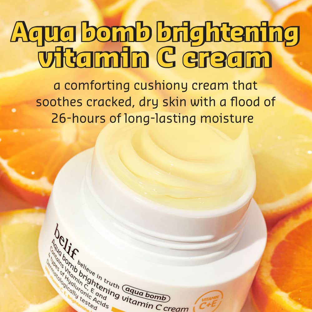 BELIF Aqua Bomb Brightening Vitamin C - Gesichtscreme mit Vitamin C und Hyaluronsäure, die zur Hautfeuchtigkeit beiträgt und die Leuchtkraft verbessert - 50 ml