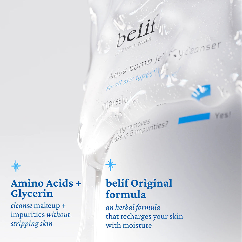 BELIF Aqua Bomb Gelee-Reiniger - Reinigungs-Gel formuliert mit Aminosäuren und Glycerin, das hilft, Make-up, Unreinheiten und überschüssigen Talg zu entfernen und den Hautkomfort zu bewahren - 160 ml